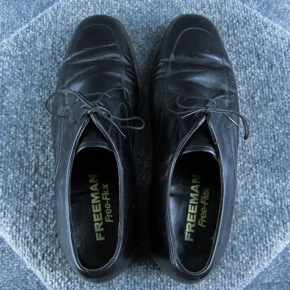 Freeman Free-Flex Men Oxford Shoes Size 8 Medium Black  Lace‎ Up